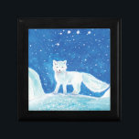 Small Arctic Fox (Vulpes lagopus) Illustration  Gift Box<br><div class="desc">Arctic fox (Vulpes lagopus) is a small fox native to the arctic regions - Picture book illustration for a book 'The land of the snowman' written and illustrated by Julia Doria.</div>