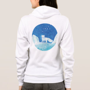 Small Arctic Fox (Vulpes lagopus) Illustration Hoodie