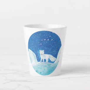Small Arctic Fox (Vulpes lagopus) Illustration     Latte Mug