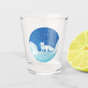 Small Arctic Fox (Vulpes lagopus) Illustration  Shot Glass