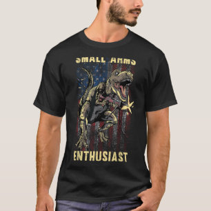 Small Arms Enthusiast Funny T-rex With Machine Gun T-Shirt