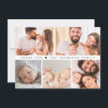 Small Baby Shower Photo Collage Simple Thank You Card<br><div class="desc">Express your gratitude with our "Baby Shower Photo Collage Simple Heart Thank You Card". This charming card features a sweet, simple design and a customisable photo collage, perfect for showcasing memories from your special day. Personalise the message on the back to add a heartfelt touch, making these thank you cards...</div>