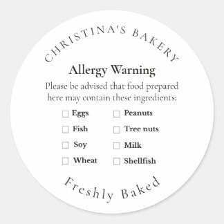 Small Batch Allergy Allert Label