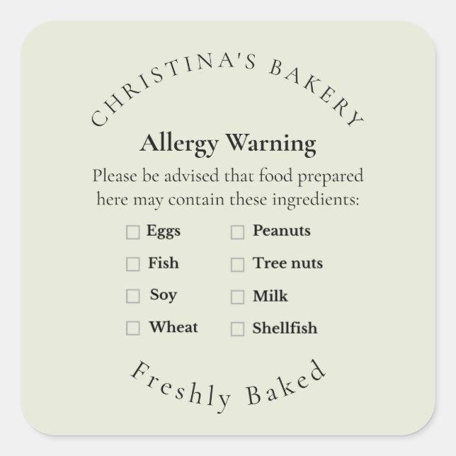 Small Batch Allergy Allert Label (Front)