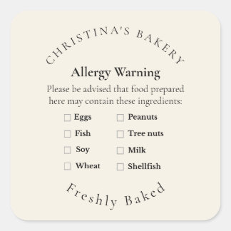 Small Batch Allergy Allert Label