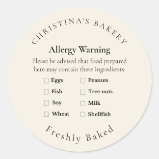 Small Batch Allergy Allert Label