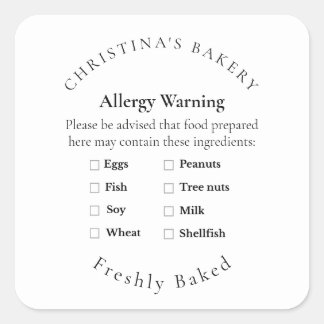 Small Batch Allergy Allert Label