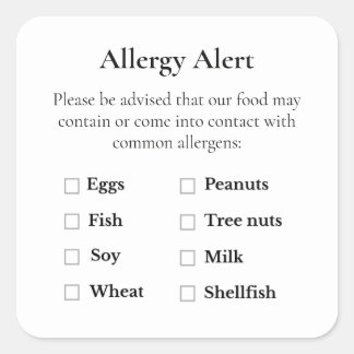 Small Batch Allergy Allert Simple Label