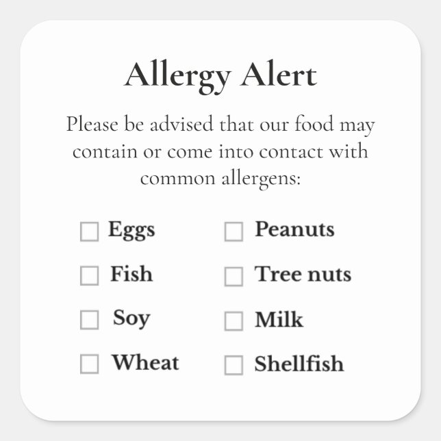 Small Batch Allergy Allert Simple Label (Front)