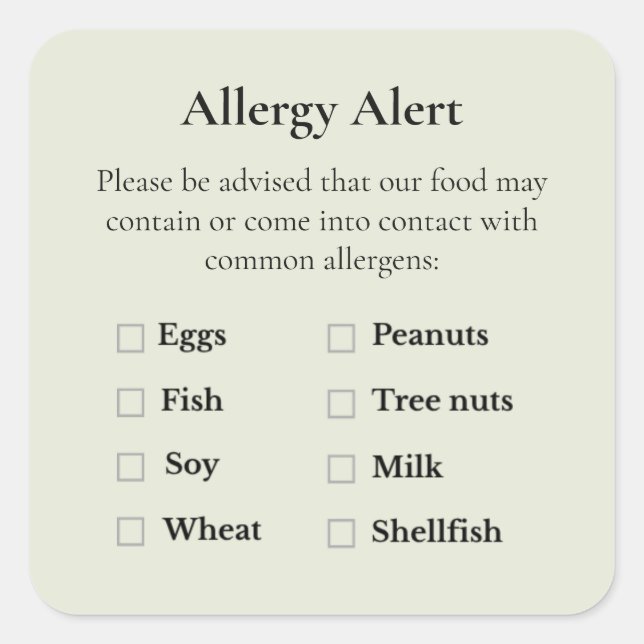 Small Batch Allergy Allert Simple Label (Front)