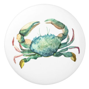 Small Beach Crab Ceramic Knobs
