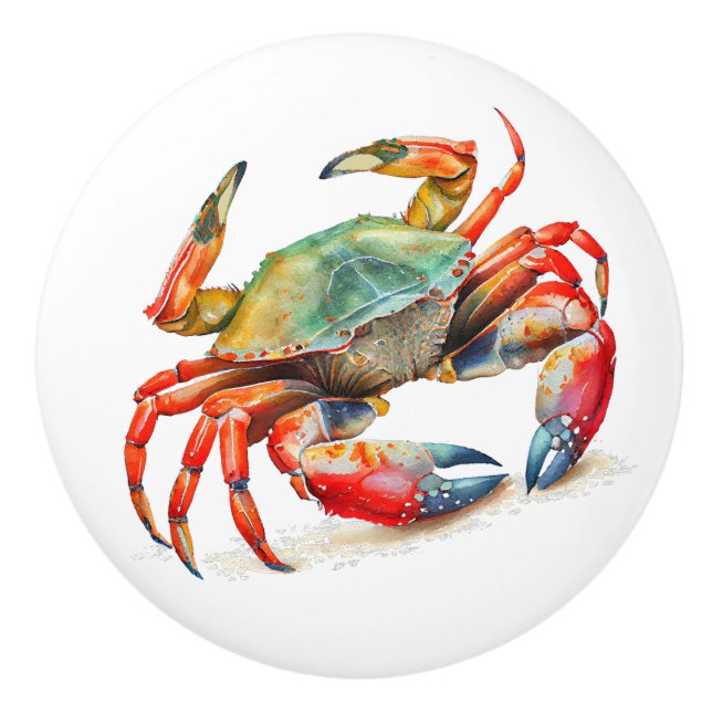 Small Beach Crab Ceramic Knobs (Front)