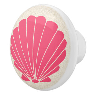Small Beach Shell Scallop Drawer Knobs