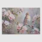 Small Birds with Blossoming Flowers Decoupage