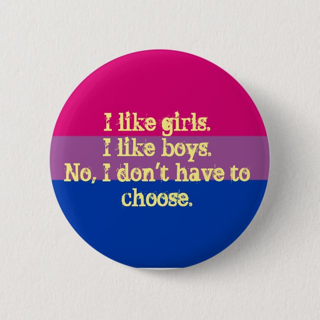 small bisexual flag pride badge/pin 6 cm round badge (Front)