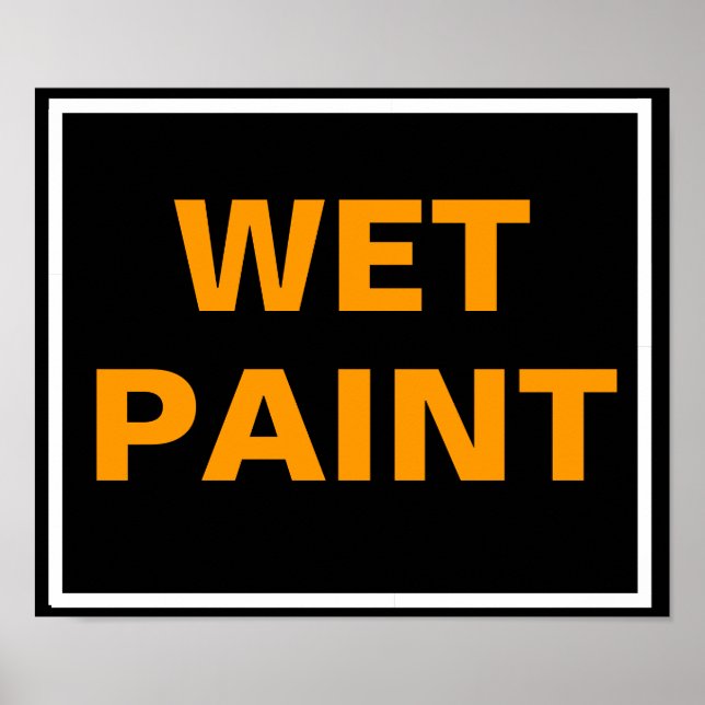 Small Black and Orange Wet Paint Poster (Front)