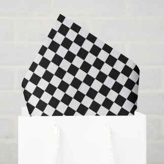 Small Black and White Checked Tissue Paper