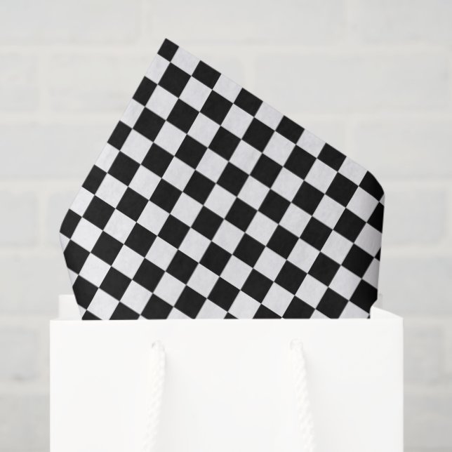 Small Black and White Checked Tissue Paper (Gift Bag)