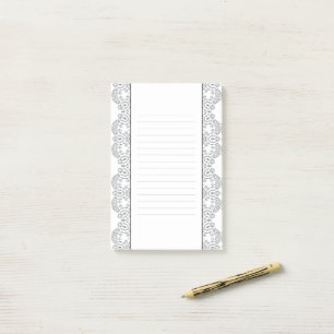 Small black and white houses border with lines post-it notes