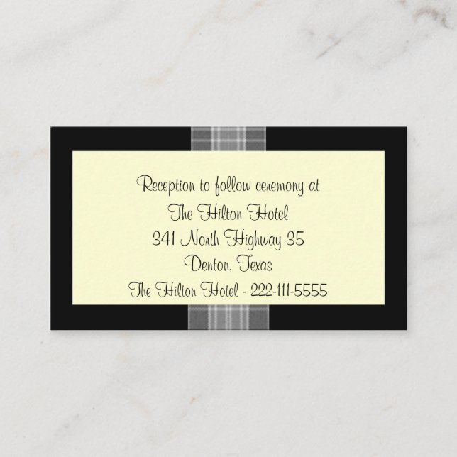 Small Black and White Wedding enclosure cards (Front)