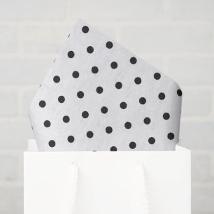Small Black Dots on White Gift Wrapping Tissue Paper