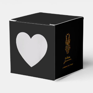 Small Black Gold Glitter Lingerie Boutique Favour Box