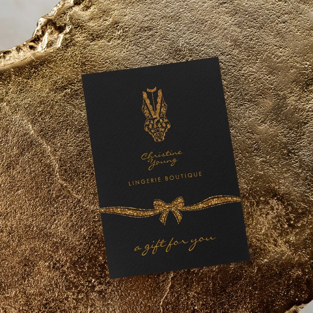 Small Black Gold Lace Lingerie Boutique Gift Card (Creator Uploaded)