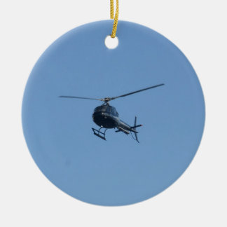 Small black helicopter. ceramic tree decoration