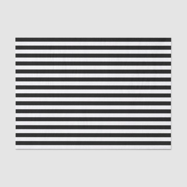 Small Black Horizontal Stripes Tissue Paper (Front)
