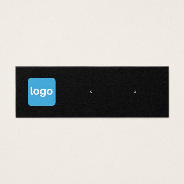 Small Black Logo Stud Earring Display Holder  (Front)
