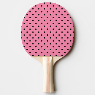 Small Black Polka Dots on hot pink Ping Pong Paddle