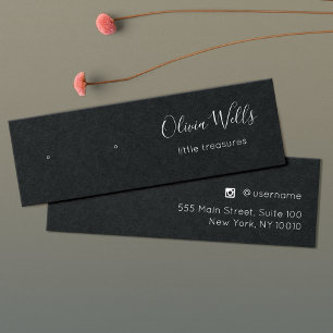 Small Black Stud Earring Jewellery Display Card