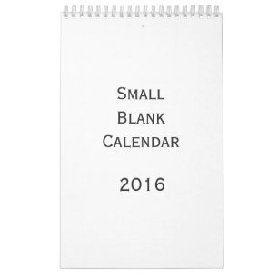 Small Blank Calendar 2016 - You Can Personalise It