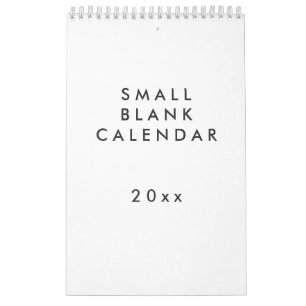 Small Blank Calendar - You Can Personalize It