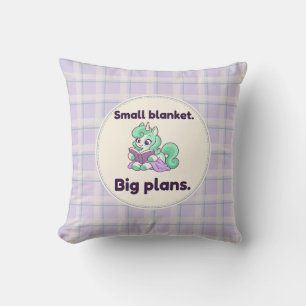Small Blanket Big Plans Cosy Reading Unicorn Cushion