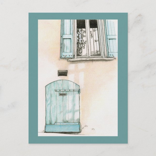 Small Blue Door Postcard (Front)