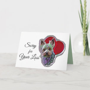 Small Blue Gold PopArt Yorkshire Yorkie Terrier Card