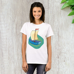 Small Blue Sail Boat T-Shirt