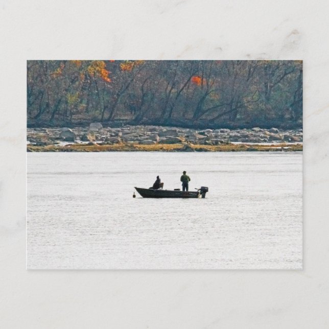 Small Boat Fishing Postcard (Front)