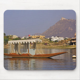Small boat, Lake Pichola, Udaipur, India. Mouse Mat