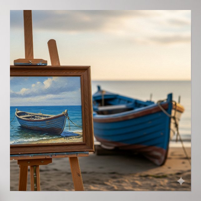 Small Boat Painting Poster (Front)