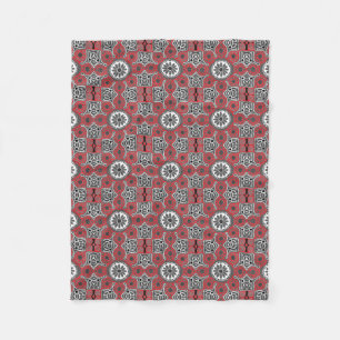Small boho with red medallions Fleece Blanket