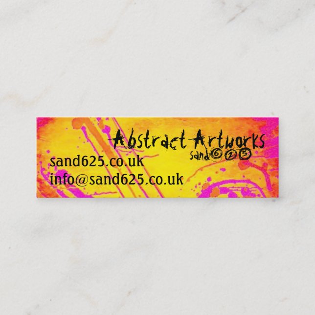 Small bookmark- abstract artwork mini business card (Front)