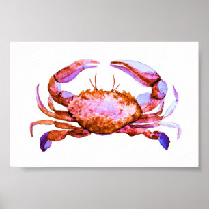Small Box Red Crab Watercolor Print