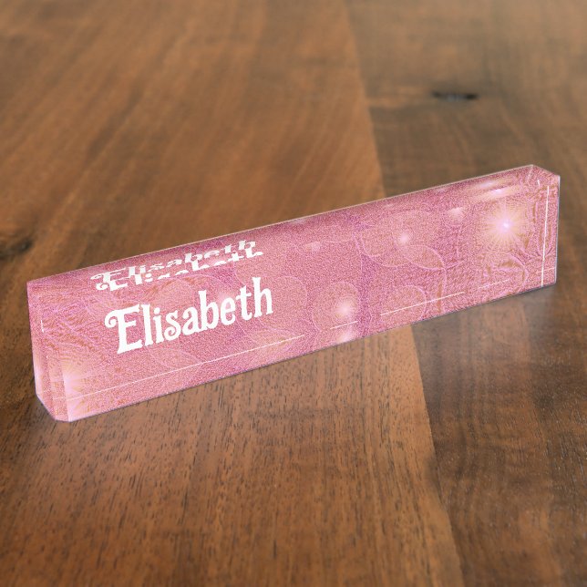 small bright stars on pink nameplate (Side)