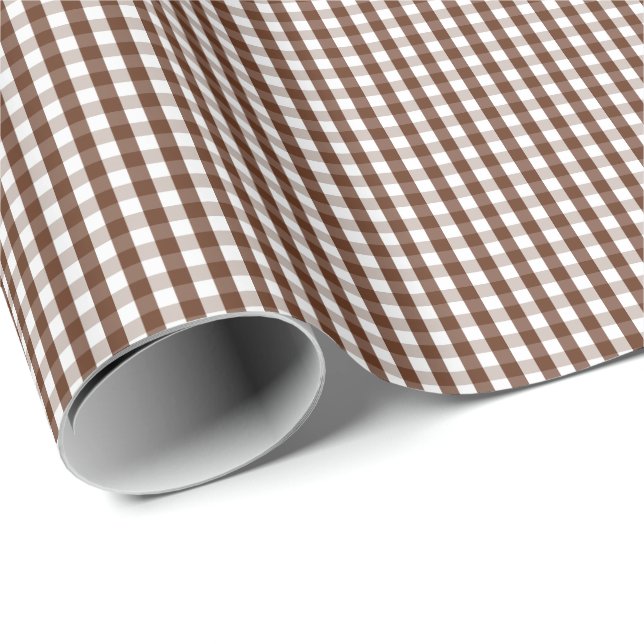 Small Brown and White Gingham Wrapping Paper (Roll Corner)