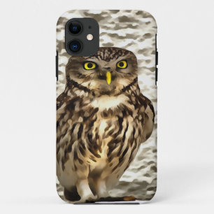 Small Brown Barn Owl Artistic Portrait iPhone 11 Case