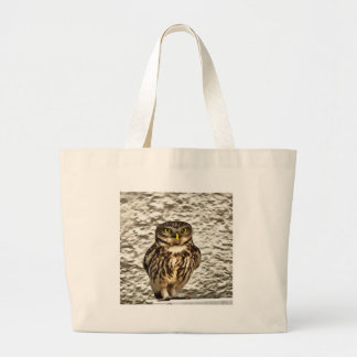 Small Brown Barn Owl Artistic Portrait Large Tote Bag