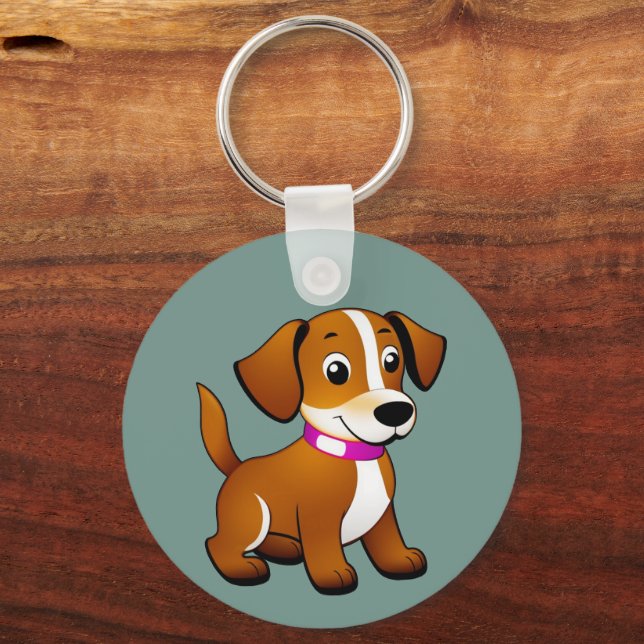 Small brown dog, standing -  key ring (Back)