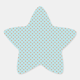 Small Brown Polka Dots On Blue Background Star Sticker